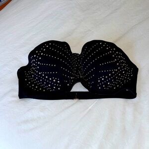 Shade & Shore Studded Black Strapless Bikini “bra”